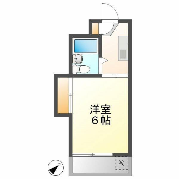 テラスK&K(1K/3階)の間取り写真