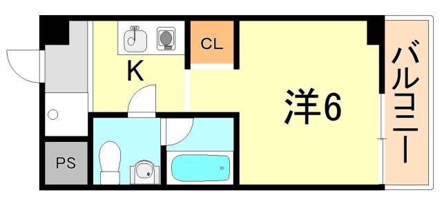 パラディッソコート(ワンルーム/4階)の間取り写真