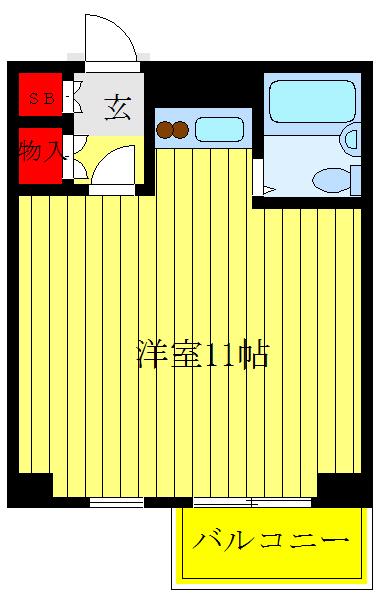 大給坂マンション(1K/3階)の間取り写真