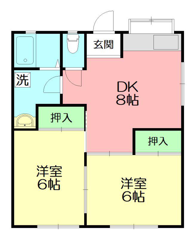 星崎アパート(2DK/2階)の間取り写真