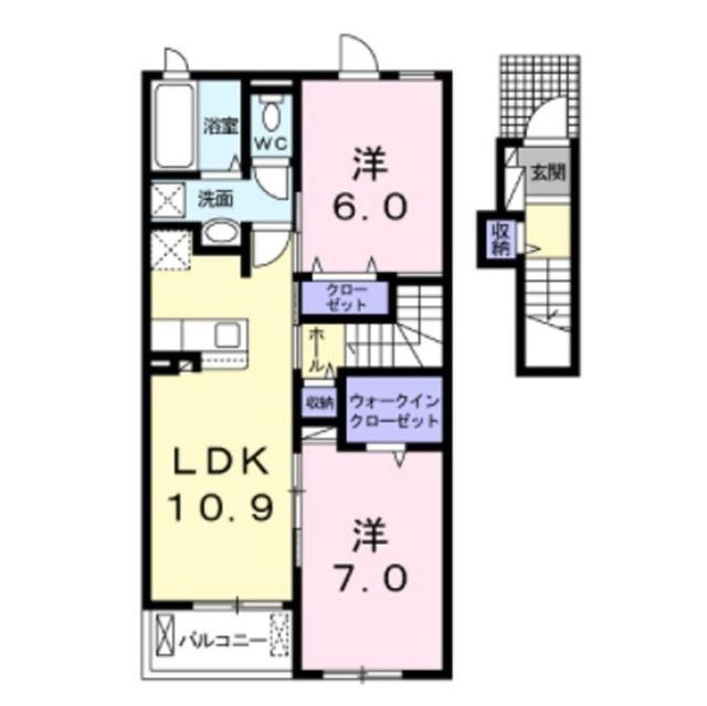 モンテ・レオーネ(2LDK/2階)の間取り写真