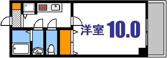 東雲パレス(1K/4階)の間取り写真