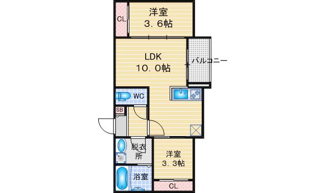 REGALEST WOOD TERRACE JOSHIN(2LDK/3階)の間取り写真