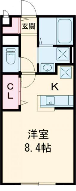 ワントゥリーヒル(ワンルーム/1階)の間取り写真
