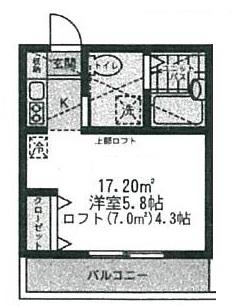 プラナス妙蓮寺Ⅲ(1K/1階)の間取り写真