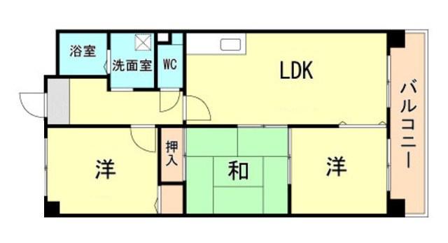 OCEAN(3LDK/4階)の間取り写真