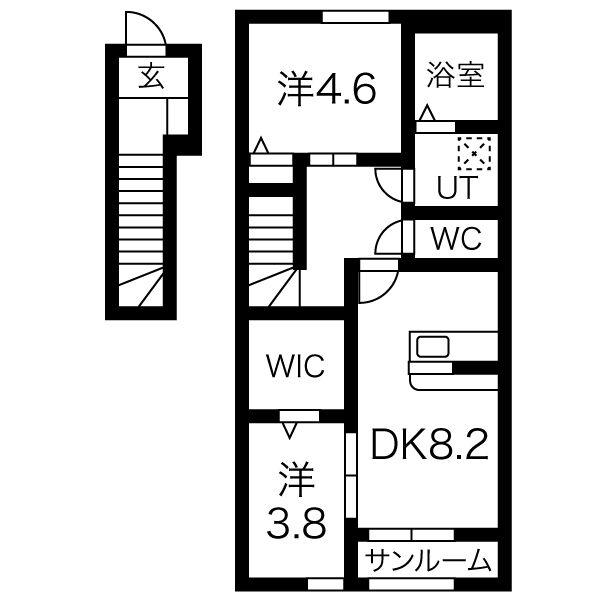 クレシェンテ(1SLDK/2階)の間取り写真