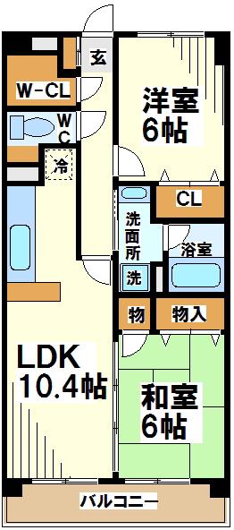 セピアコート(2SLDK/1階)の間取り写真