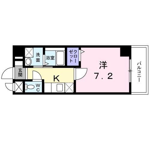 オー・ルージュ(1K/3階)の間取り写真
