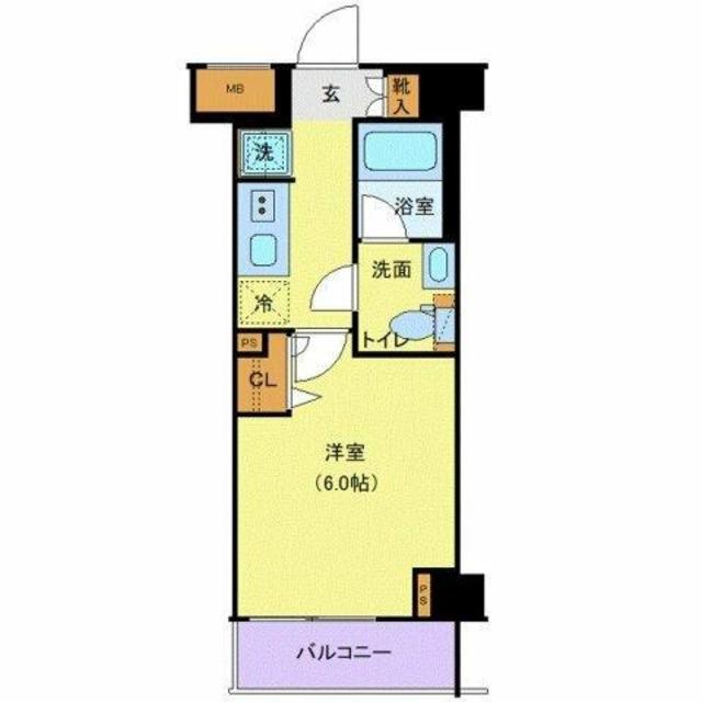 KNOTS新丸子(1K/4階)の間取り写真