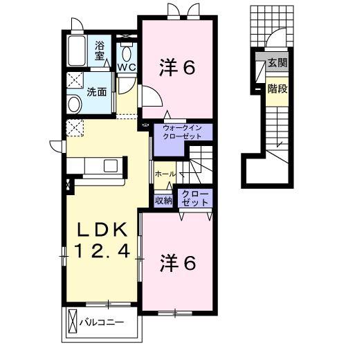 モデルノブローテC(2LDK/2階)の間取り写真