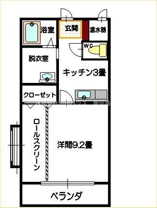 ルーミナスG(1K/2階)の間取り写真