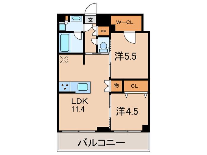 ALTERNA護国寺(2LDK/1階)の間取り写真