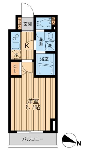 HF関内レジデンス(1K/5階)の間取り写真