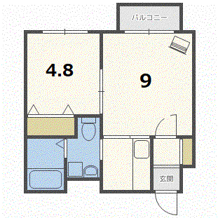 ブランノワール苗穂(1LDK/4階)の間取り写真