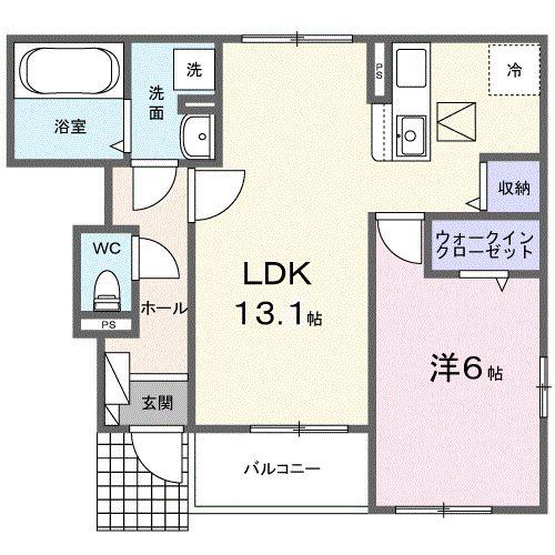 KAUNIS(1LDK/1階)の間取り写真