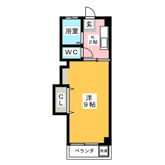 大川マンション(1K/3階)の間取り写真