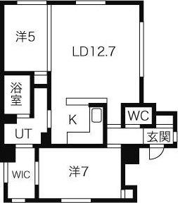 メープル北円山(2LDK/10階)の間取り写真