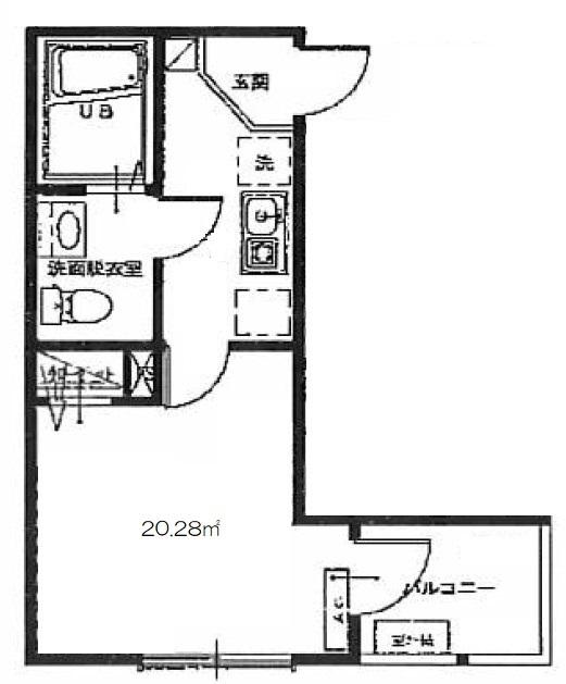 FUTURES RESIDENCE六町(1K/2階)の間取り写真