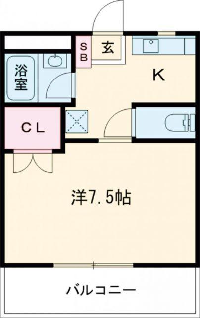 サニーパレス横田(1K/2階)の間取り写真