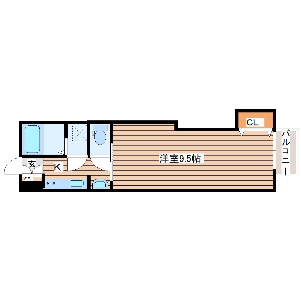 吉耕ハイツ(1K/3階)の間取り写真