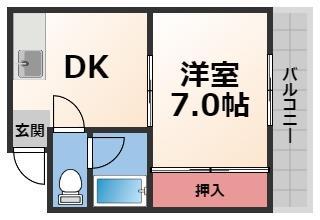 サンコート小澤(1DK/3階)の間取り写真