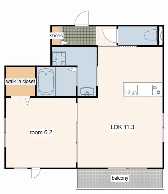 HEBEL MAISON VERVEINE(1LDK/3階)の間取り写真