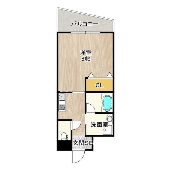 シティスパイア神戸元町1(1K/9階)の間取り写真