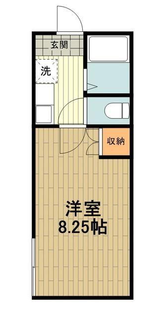 GRACEAIR NISHIHACHIOJI(1K/1階)の間取り写真