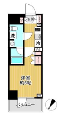 ベルグレード川崎エーゼット(1K/3階)の間取り写真