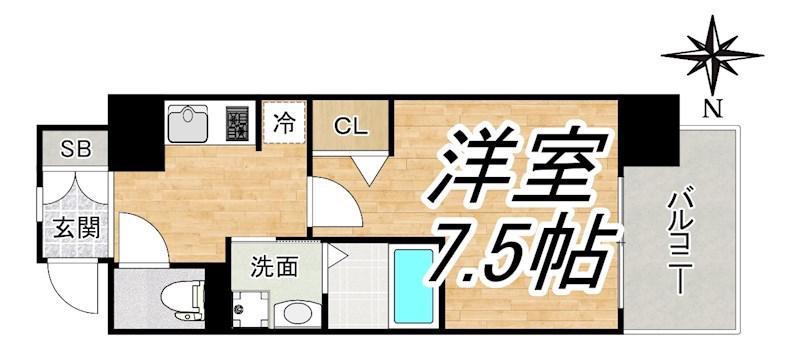 SWISS梅田東(1K/9階)の間取り写真