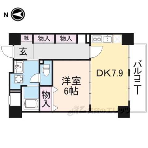 ベルアンジュ奈良(1LDK/3階)の間取り写真