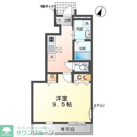 ラウレア モリ(1K/1階)の間取り写真