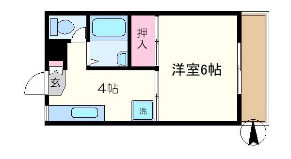 コーポ川中島(1K/1階)の間取り写真