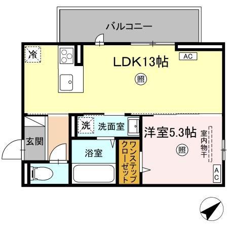 SARASA(1LDK/3階)の間取り写真