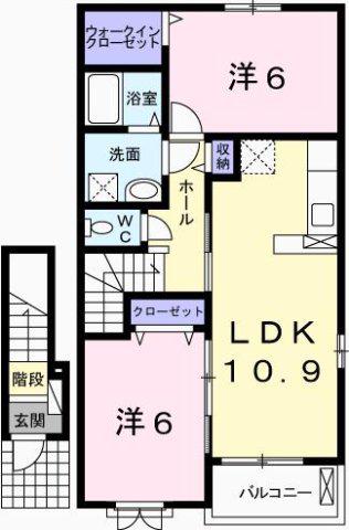 ルーチェ カーサII(2LDK/2階)の間取り写真