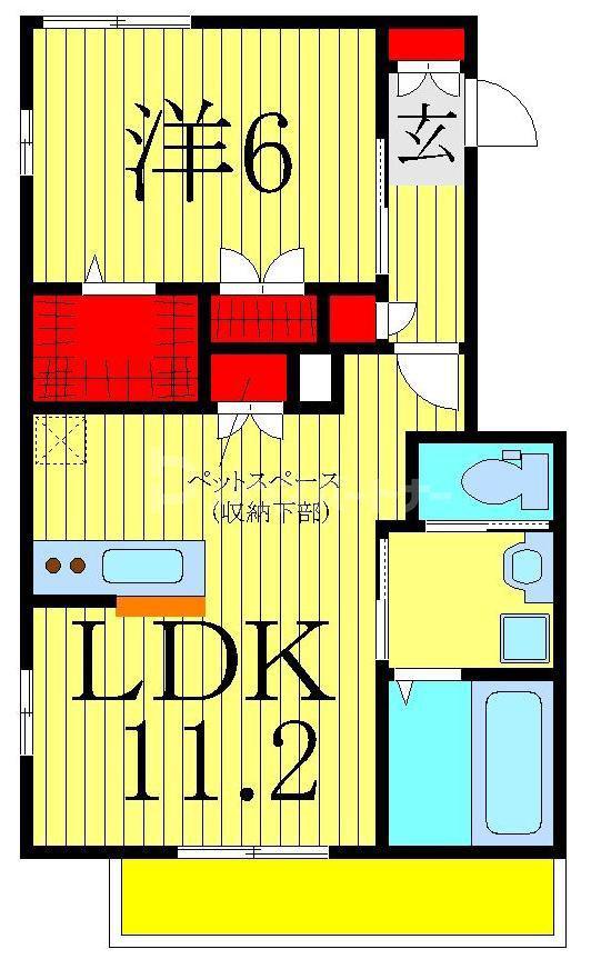 PARK HEIM(1LDK/1階)の間取り写真
