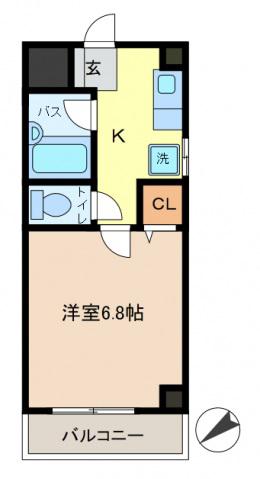 ソレイユ金町(1K/5階)の間取り写真