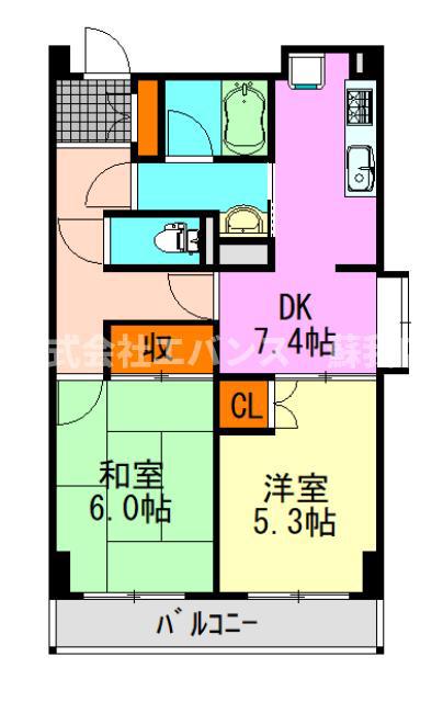 アーバンエクセル蘇我(2DK/5階)の間取り写真