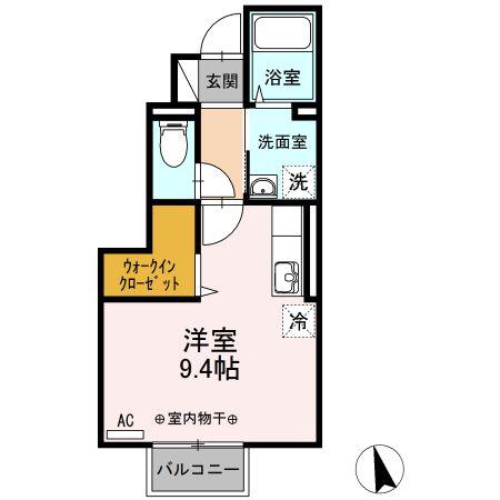 VILLA(ワンルーム/1階)の間取り写真