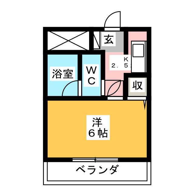 ソフィアフラット(1K/2階)の間取り写真