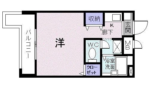 アプローズヒル(1K/1階)の間取り写真