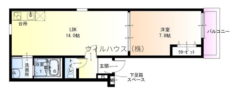 フジパレス湊駅東(1LDK/3階)の間取り写真