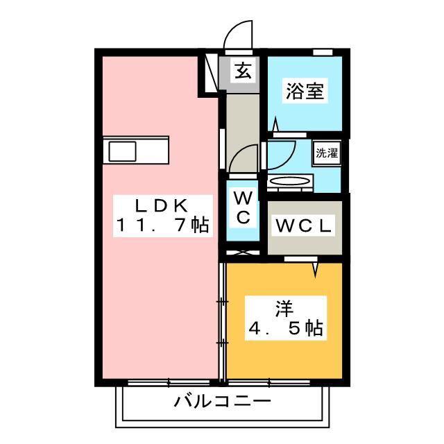 エスタシオ(1LDK/2階)の間取り写真