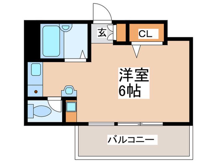 ジュネス二日市(ワンルーム/2階)の間取り写真