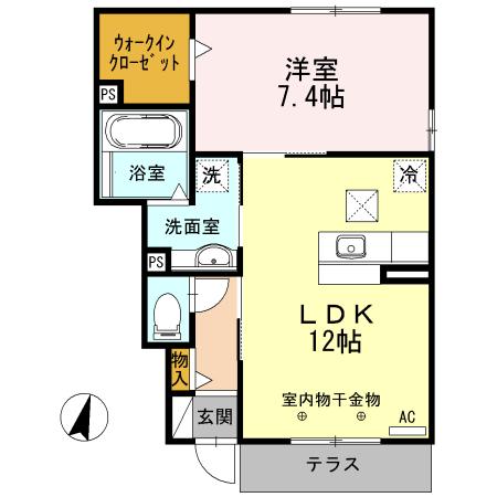 アネシス(1LDK/1階)の間取り写真
