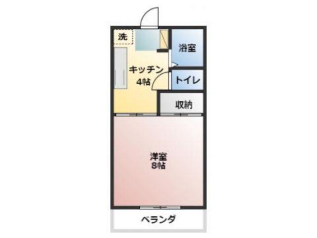 成広コーポII(1K/2階)の間取り写真