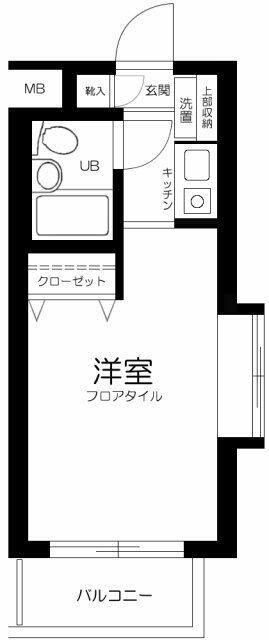 スカイコート高田馬場(1K/3階)の間取り写真