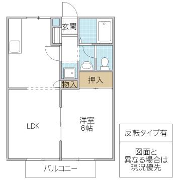 パナハイツ斎藤 C棟(1LDK/1階)の間取り写真