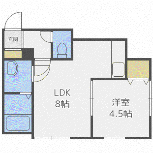 アイリッチ(1LDK/2階)の間取り写真